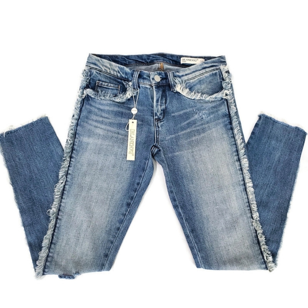 NWT Blank NYC Frayed Skinny Jeans Raw Hem Fray for Days Size 25 Boho - Picture 5 of 14